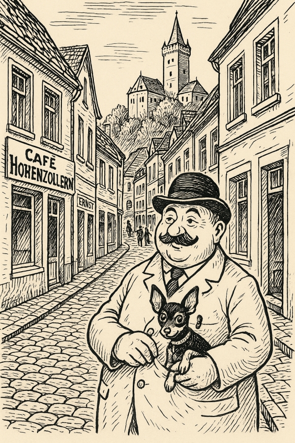 Bernd Terriet mit Rehpinscher